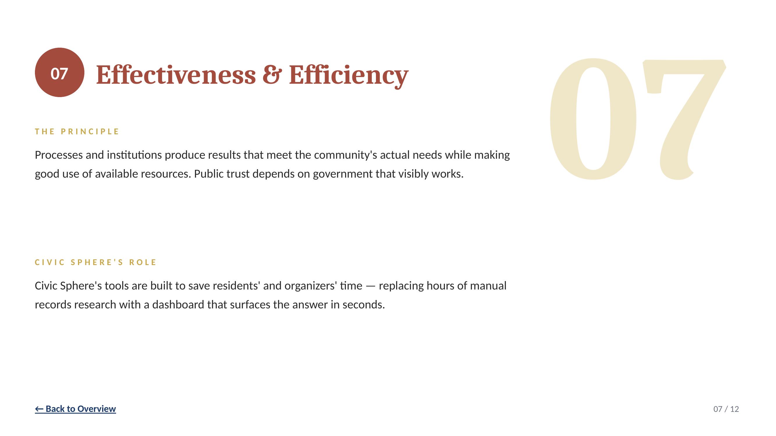 Effectiveness and Efficiency